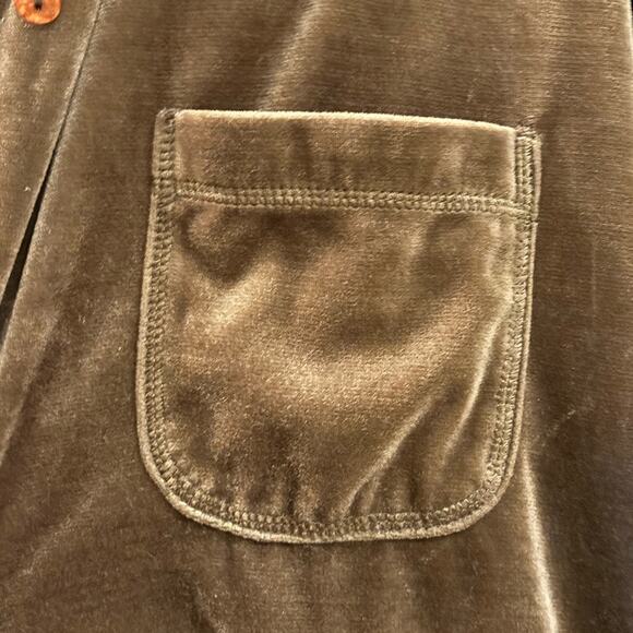Vintage Honors Velour Button-Up Shirt Made in Hong Kong - Picture 5 of 6